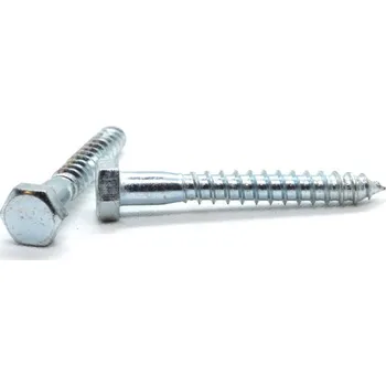 Vrut Podstavcový vrut do dřeva 12x100 zinek bílý, šestihranná hlava, DIN 571