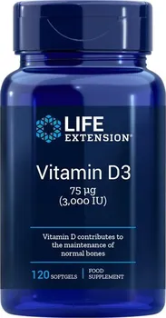 Life Extension Vitamin D3 3000 IU 75 mcg 120 cps.