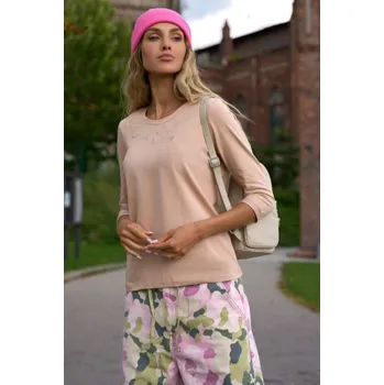 Dámské tričko Triko 3/4 rukáv Latynka 10415 barva: hnědá , velikost: L/XL