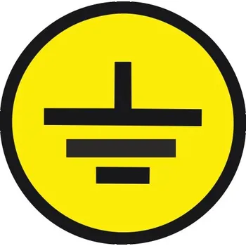 Značení uzemění nebo uzemnění, samolepka uzemění, uzemění,samolepka