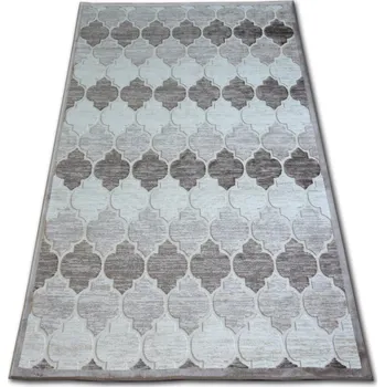 Koberec Kusový koberec ACRYLOVY YAZZ 3766 tmavě béžový / hnědý trellis, velikost 133x190