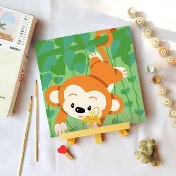 Malování podle čísel pro děti - opička