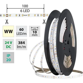 LED páska McLED ML-126.873.60.2 LED pásek SMD2835 WW, 60LED/m, 4,8W/m, DC 24V, 384lm/m, CRI90, IP20, 10mm, 50m/bal
