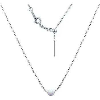 Náhrdelník NUBIS® Ocelový opálový náhrdelník - kulička 5 mm - NBP97-OP17