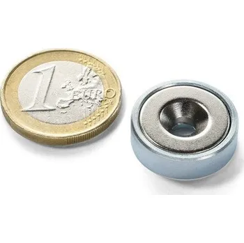 Dekorativní magnet SOLLAU Neodymová magnetická čočka se středovou dírou a sražením 20x4,5x6 mm