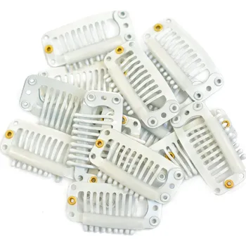 Módní doplněk Clip in sponka 3,3 cm rovná s 9 zuby - blond