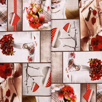 Tegatex Režná látka metráž digital - Zdobená srdce