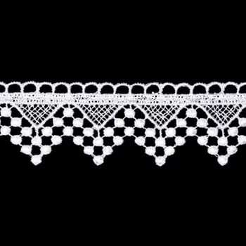 Krajka Tegatex Polyesterová krajka metráž - Trojúhelník bílý 3 cm