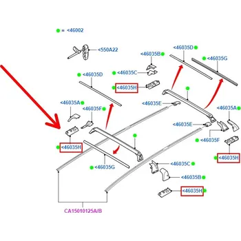 Oprava karosérie Uchycení střešních nosičů - levé, přední