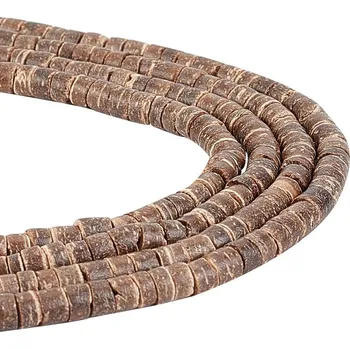 Dětské navlékací korálky Korálky z kokosového dřeva - válečky - ∅ 5,5 mm - 1 ks