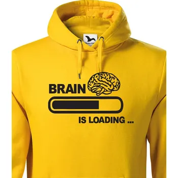 Pánská mikina Pánská mikina - Brain is loading, Barva Žlutá, Velikost S, Canvas Pánská mikina Bezvatriko.cz 501001