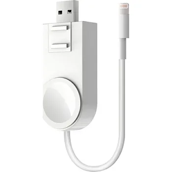 Datový kabel Nabíjecí kabel 2v1 pro Apple Watch / Apple iPhone - konektor Lightning - bílý