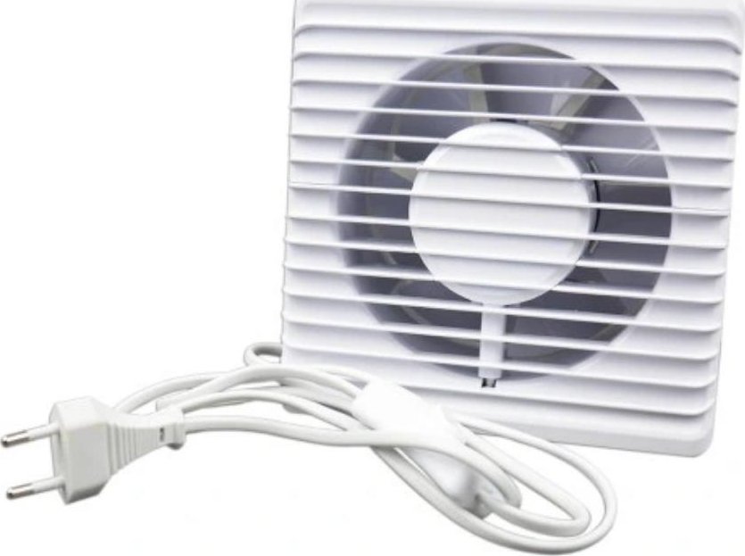 airRoxy planet eneRgy 100 PS úsporný axiální ventilátor s napájecím kabelem a vypínačem, bílý