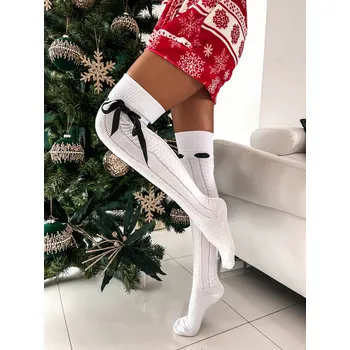 Dámské punčochy Fashionweek Nadkolenky,ponožky nad koleno FAVOURITE Barva: krémová, Velikost: Universal