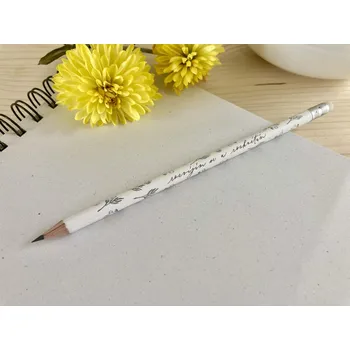 Grafitová tužka Be Nice Přírodní dřevěná tužka rozvíjím se a rozkvétám s gumou bílá