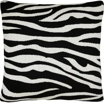 Bytový textil SCANquilt pletený povlak DESIGN zebra černosmetanová 45 x 45 cm