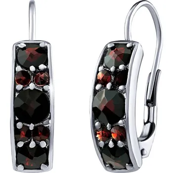 Náušnice Stříbrné náušnice Berta s pravými granáty SILVEGOB380088SKLGR