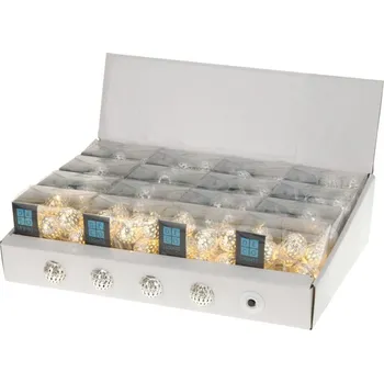 Vánoční dekorace Světla vánoční LED 10 stříbrných kouliček