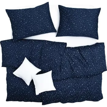 Povlečení SCANquilt povlečení SATÉN PLUS hvězdičky modrobílá 140 x 200/70 x 90 cm