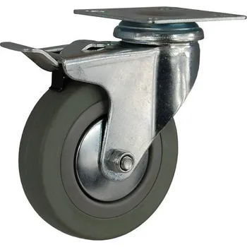 Pojezdové kolečko Merci-shop. Gumové kolo s brzdou 75 mm