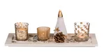 Vánoční sada svíček na bílém dřevěném…