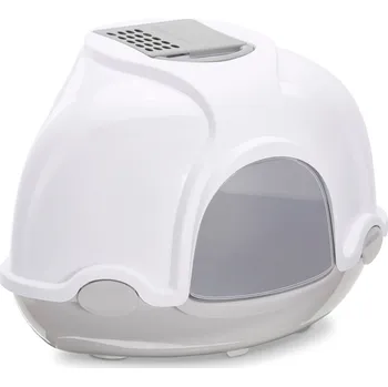 Toaleta pro kočku Plastová rohová toaleta Imac Ginger, 50×50×45 cm, mix barev