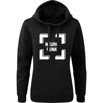 Dámská mikina DNBMARKET.CZ Dámská mikina s kapucí |D&B + NEURO| 3D Square Velikost: XS, Barva: Černá - Design 2