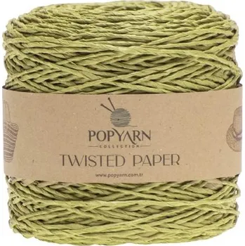 Příze POPYARN Papírová příze Twisted paper B510 - zelená, 250g 255m