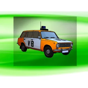 Nášivka POLICIE Československo LADA DTF nažehlovačka 3x5cm (nažehlovačka policejní auto)