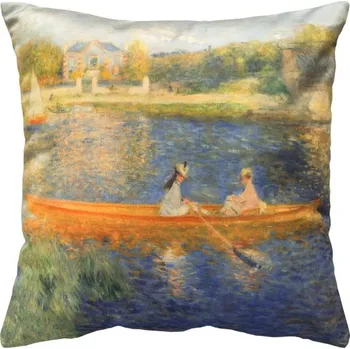 Polštář SCANquilt povlak ART VELVET renoir-loďky světle modrá 45 x 45 cm