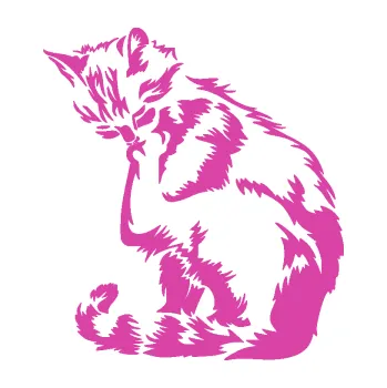 Samolepící dekorace Kočka 032 levá (16 - růžová) SAMOLEPKA NA AUTO, NÁLEPKA, FÓLIE, POLEP, TUNING, VLASTNÍ TEXT, TISK, AUTOSAMOLEPKY.cz, POLEPY, OBRÁZEK, LOGO, 3D STICKERS