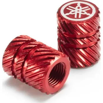 Zavazadlo na motocykl Yamaha Hliníková čepička ventilku se vzorem šroubovice - sada Barva: Červená