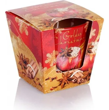 Svíčka Bartek Candles Golden Christmas - Baked Apple with Cinnamon and Spices 115 g