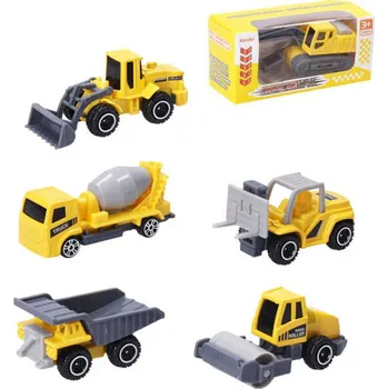 autíčko Auto pracovní kovové 8cm stavební stroje plast v krabici 6 druhů