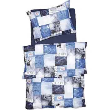Povlečení SCANquilt povlečení KLASIK DESIGN jeans modrá 140 x 200/70 x 90 cm