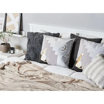 Dekorativní polštář vícebarevný gepradí motiv čtvercový 45x45 cm moderní styl Beliani