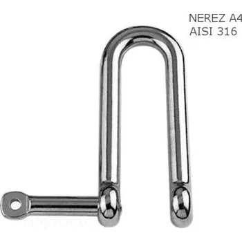 Třmen řetězový - rovný - prdloužený typ 4mm, nosnost 80kg, nerez A4