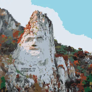 Malování podle čísel - Skalní socha Decebalus, Rumunsko Velikost: 50x50cm, Rámování: Pouze srolované plátno