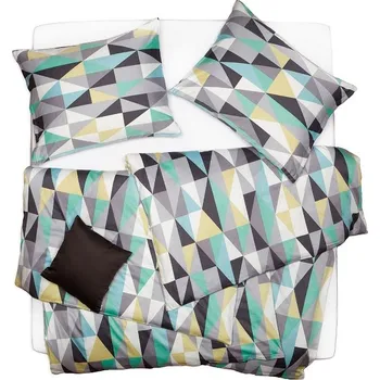 Povlečení SCANquilt povlečení SATÉN PLUS diamond bílošedozelená 140 x 200/70 x 90 cm