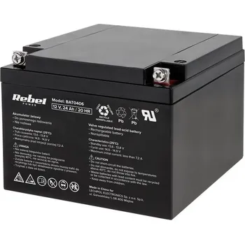Baterie olověná 12V / 24Ah REBEL BAT0406 gelový akumulátor 114712V24RE