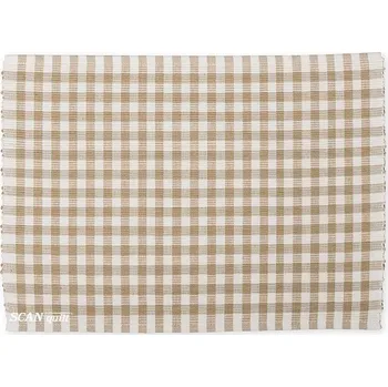prostírání SCANquilt prostírání RIB kostička béžovobílá prostírání cca 30 x 45 cm
