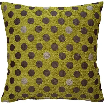 Polštář SCANquilt povlak SOFA puntíky zelenohnědá 30 x 50 cm