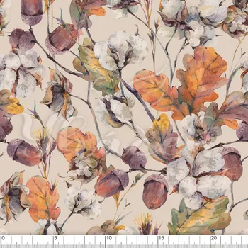 Zakázkový tisk, softshell, kočárkovina... Žaludy a bavlníky Látky k tisku: Fleece