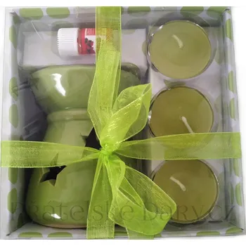 Aroma lampa Aroma set Zelené Jablko / 3x svíčka, olej, lampa