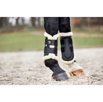 Koňské kamaše Horseguard Kamaše drezurní HorseGuard, s beránkem, pár, černé L