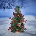 Vánoční stromek LED vánoční stromeček s bobulemi a šiškami zelený 50 cm