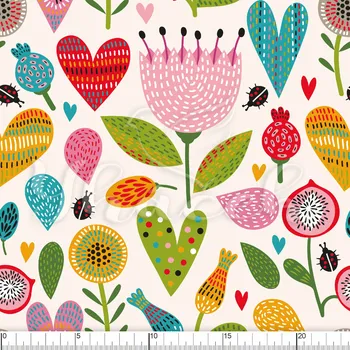 Zakázkový tisk, softshell, kočárkovina... Veselá zahrada Látky k tisku: Microfirba