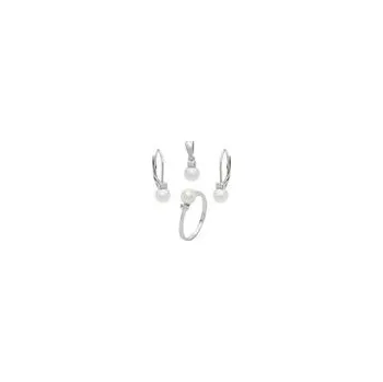 Souprava šperků Zlatá souprava bílá perla NO-AuW92pb