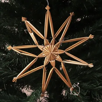 Vánoční dekorace Slaměná hvězda 20 cm