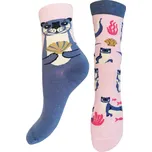 Dámské ponožky Aura.Via - NZP9080, růžová/ modrá/ lachtan Barva: Růžová, Velikost: 38-41